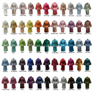 Robes de Mariée de Luxe 55 Couleurs Unies en Stock Robe de Satin Femme Col en V Longueur Genou Manches Trois-Quarts pour Demoiselles d'Honneur et Mariages - Product Image 5