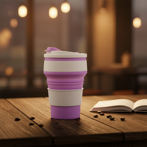 Nouvelle tasse à boisson en silicone portable pour les voyages, gobelet, bouteille d'eau pliable, tasse à café réutilisable avec couvercles - Product Image 5
