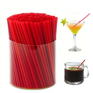 Paille à cocktail rouge jetable, agitateur à café, 3 mm, 5 pouces, 300 pièces - Product Image 1