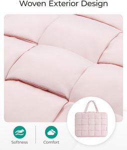 Funda para portátil para portátiles de 13, 14 y 15 pulgadas, funda hinchada suave portátil con asa, correas para los hombros, rosa para niñas y mujeres - Product Image 5
