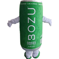 Costume de mascotte personnalisé pour adultes unisexe, en forme de canette verte, pour publicité extérieure, en matériau EVA