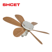 Ventilateur de plafond LED avec télécommande, 6 pales, couleur grain de bois, 110V, pour chambre, livraison rapide