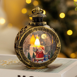 New Christmas <b>LED</b> Candle Lantern Retro Santa Claus Snowman Electronic Night <b>Light</b> for Xmas <b>Tree</b> Hanging Tabletop Home Decor Gift - Product Image 2