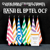 Customized Comfortable Microfiber Suede Beach Towel Quick Dry Striped Sand-Free Fashionable Luxury Tropical for Summer Children