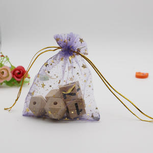 Bolsa <span class=keywords><strong>de</strong></span> Organza Transparente con Cordón y Estampado Personalizado <span class=keywords><strong>de</strong></span> Estrellas y Luna en Colores Mixtos, para Joyería, Dulces y Regalos - Product Image 3