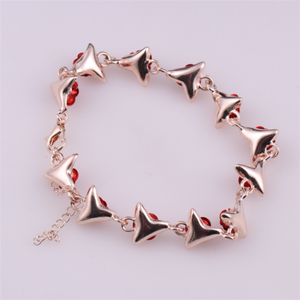 Trendz chine usine frais rouge or rose fleur charme bracelet - Product Image 5