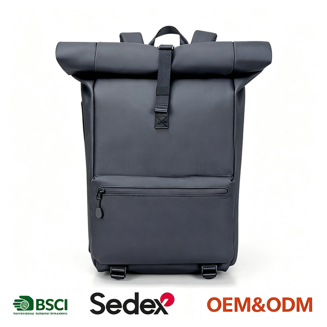 Factory Custom Waterproof Roll Top Laptop Backpack Travel Backpack Travel Casual Rucksack