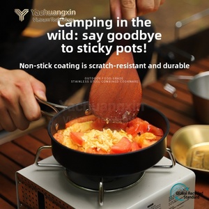 Portable Stainless Steel Camping <b>Cookware</b> <b>Set</b> with Kettle Frying Pan and Pot Cover for Outdoor Use - Product Image 2