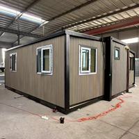 Maison préfabriquée extensible avec trois pièces indépendantes, maison mobile modulaire en acier léger pour l'hébergement en station balnéaire