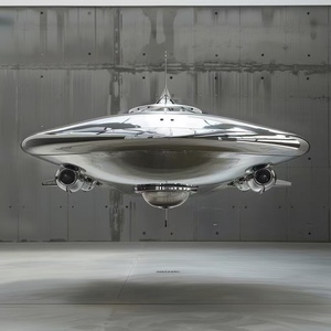 نحت تمثال <span class=keywords><strong>UFO</strong></span> حديث في الهواء الطلق الأكثر مبيعًا معدن الفولاذ المقاوم للصدأ مع طلاء أنيق مرآة النهاية - Product Image 5