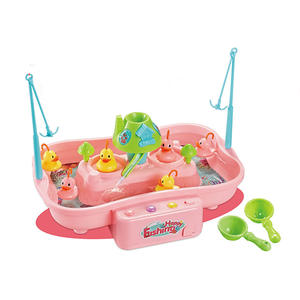Concorso gioco giocattolo set rosa di stile anatra giochi di pesca con musica e luce - Product Image 1