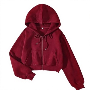 OEM Yoga Gym Cover <b>Up</b> Crop Hoodie Women Quick Dry Breathable Fleece Athletic <b>Cropped</b> <b>Zip</b> <b>Up</b> Jacket Sportswear Warm <b>Up</b> Hoody - Product Image 1