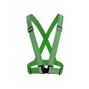 Bretelle Riflettenti Verdi Regolabili in Cotone Elastico con Nastro Riflettente per Corsa Notturna, Gilet di Sicurezza per Esterni e Zaino - Product Image 5