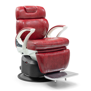 Sillón de Barbería Ergonómico de Cuero Beige de Lujo Moderno, Eléctrico con 3 Motores, Reclinable y Ajustable en Altura para Barbería y Taller - Product Image 6