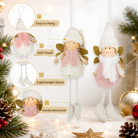 Handgefertigter Weihnachtsengel als Plüschfigur, Hängedekoration für den Weihnachtsbaum, Festtagszubehör, Geschenk für Zuhause und Partys