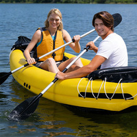Canoë gonflable jaune personnalisé avec logo, pour adultes, aventure en plein air, kayak, bateau écologique en PVC épaissi, 3,1-4m, 200L, 2 personnes, plage