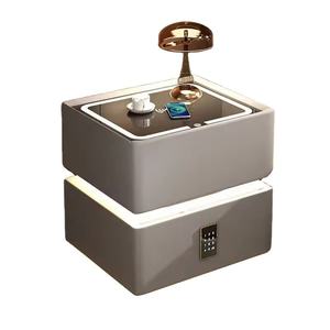 Mesita de Noche Moderna de Estilo Simple, de Madera Maciza de Alta Gama, con Almacenamiento, con Luz LED Automática, <span class=keywords><strong>2</strong></span> Cajones - Product Image 5