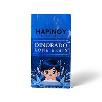 Sac en tissu tissé pour riz enduit personnalisé de 25 kg, épaissi, imperméable, imprimé, emballage, sac de grande capacité, résistant à l'humidité, sac en plastique pour riz