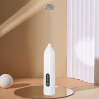 Mousseur à lait électrique portable en acier inoxydable noir Geling, rechargeable, faible MOQ, fouet à matcha, mélangeur à main pour boissons
