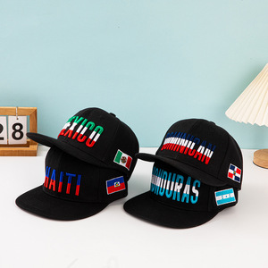 <span class=keywords><strong>Gorra</strong></span> de Béisbol Snapback de 6 Paneles con Visera <span class=keywords><strong>Plana</strong></span>, Bordado de Bandera Nacional, Diseño Color-Block, Estilo Hip-Hop, Modelo 2025, Multidisciplinaria - Product Image 2