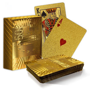 Cartes <span class=keywords><strong>de</strong></span> poker sur le thème <span class=keywords><strong>de</strong></span> l'argent euro, feuille <span class=keywords><strong>d</strong></span>'or sur PET, imperméables, pour fête, casino, cadeau - Product Image 5