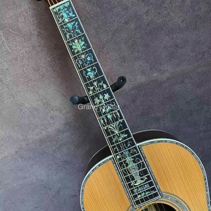 Custom 5A Full Cedar <strong>Wood</strong> OOO45 Mold Abalone <strong>Inlaid</strong> with Black Fingerboard and SOLID ROSEWOOD BACK SIDE Acoustic Guitar - Product Image 3