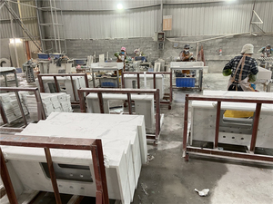 Tmz đúc sẵn màu trắng với màu xám tĩnh mạch thạch anh losa bàn chìm cho nhà bếp & worktop & phòng tắm - Product Image 3