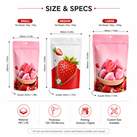 Bolsas de Mylar Reutilizables Coloridas a Prueba de Olores de 3.5G y 7G para Fruta Seca, Fresas y Snacks Congelados con Ventana Transparente e Impresión Digital