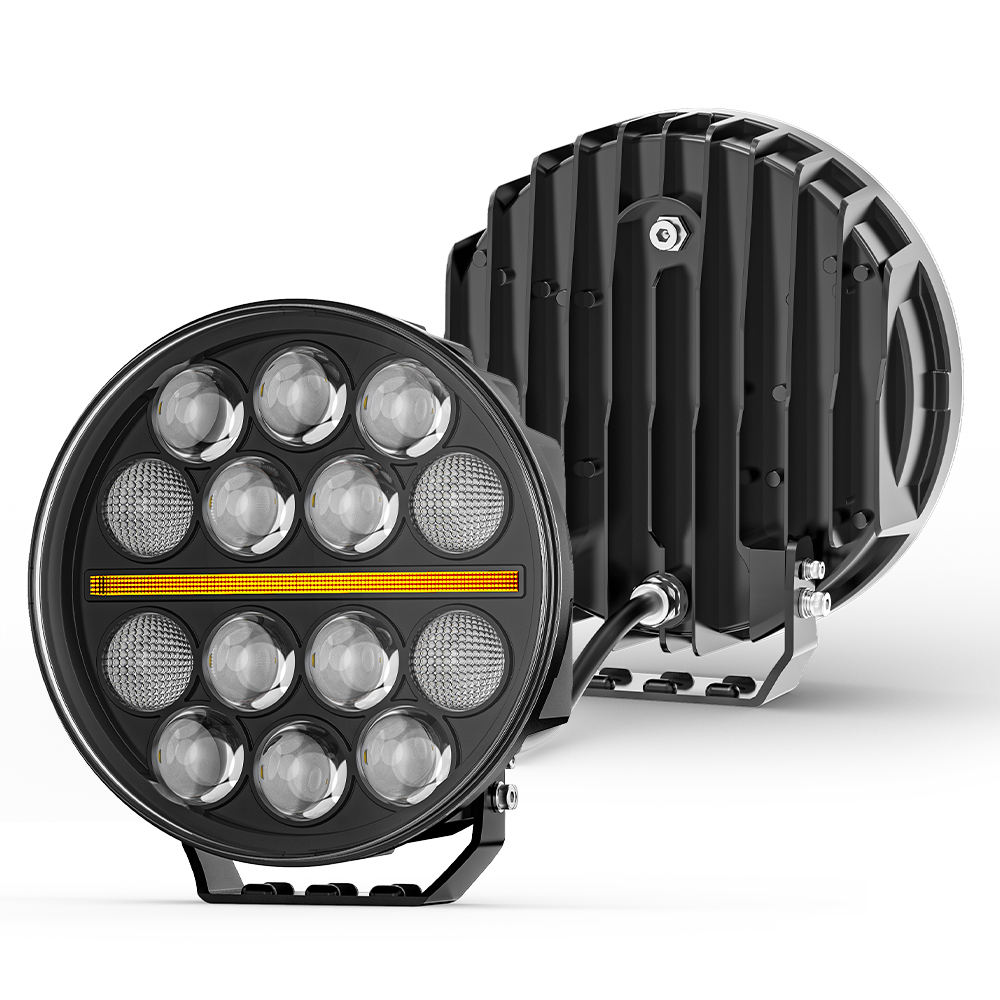 New DXZ High Power IP68 24V 9Inch100W Round Offroad LED Work Light for Forklift Tractor Truck off Road Spot Driving Lamp