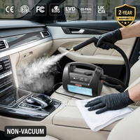 Nettoyeur vapeur compact et portable 1800W, chauffe en 30s, sortie de vapeur constante pendant 30 min, nettoyeur vapeur pour le detailing automobile avec long tuyau