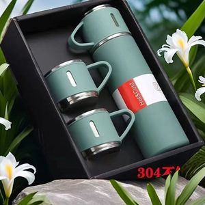 Thermos portable en acier inoxydable pour affaires, 500 ml, coffret cadeau, 3 couvercles, double paroi, isolation sous vide, anti-fuite, antidérapant - Product Image 2