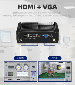 Mini PC sans ventilateur HelorPC, <span class=keywords><strong>Intel</strong></span> <span class=keywords><strong>Core</strong></span> I3 I5, double RJ45 Gigabit LAN, double RS232 RS485 COM, PC industriel Linux, ordinateur de bureau - Product Image 3