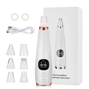 Portable multifonction Rechargeable en caoutchouc en acier inoxydable bouton enlever aspirateur pores nettoyant acné points noirs dissolvant