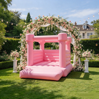 Château gonflable rose pour mariage, château gonflable romantique pour jardin, cour, fête, décoration de fête