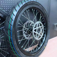 Juego de Ruedas W OEM SuperMoto 100/80-17 130/70-17 para Surron Light Bee, Neumáticos Lisos para Motocicleta Eléctrica Todoterreno