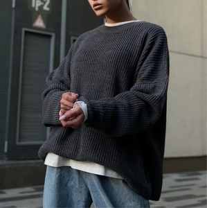 Herbst Winter Damen Strickpullover Fischermans-Rippstrick Rundhals Drop-Shoulder Weite Ärmel Grober Gemütlicher Weicher Strickpullover - Product Image 3