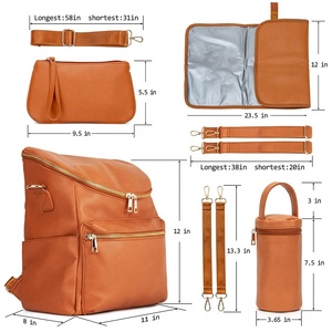 <span class=keywords><strong>Sac</strong></span> à dos à <span class=keywords><strong>langer</strong></span> grande capacité 30-40L en cuir PU résistant à l'eau, antivol, avec porte-bouteille isotherme, <span class=keywords><strong>sac</strong></span> de maternité pratique - Product Image 6