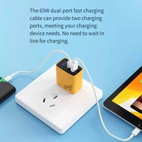 Chargeur intelligent DENIXI PD Type-C avec écran numérique 65 watts compatible avec les adaptateurs secteur pour téléphones mobiles et ordinateurs portables