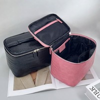 Sac de toilette de luxe JOYSUN en texture croco imperméable, organiseur de voyage portable, trousse de maquillage pour femmes