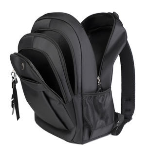 Laptop <b>Backpack</b> <b>Large</b> Capacity Unisex Business Travel School Bag With Laptop Compartment Solid Color Gray Black Blue Purple - Product Image 2