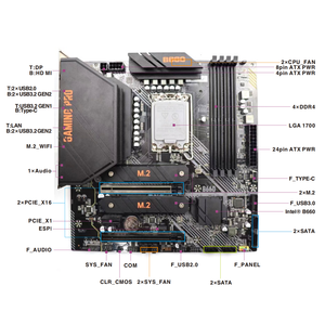 <span class=keywords><strong>B660</strong></span> Super carte mère PC de jeu Esonic 4 * DDR4 128G M.2 NVME M.2 WIFI 2500M LAN LGA 1700 carte mère mATX de bureau pour 12/13e génération - Product Image 5