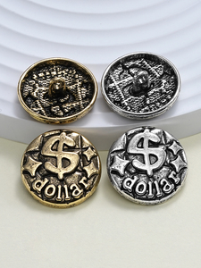 Metallo Vintage segno del dollaro <span class=keywords><strong>bottoni</strong></span> per la decorazione di abbigliamento unico stile retrò accessori di abbigliamento - Product Image 6