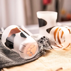 Cat Claw Glas Kaffeetasse Kreative Tier Fußabdrücke Milch Tee Getränke tasse Niedliche Cartoon Milchglas Tasse - Product Image 5