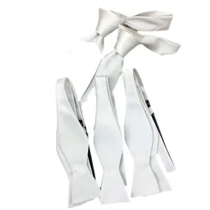 Лидер продаж, мужские Галстуки и бабочки, белый сублимационный Чистый галстук по низкой цене