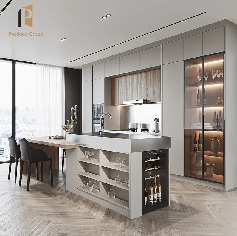 Custom Luxury Plywood Kitchen Cabinets Hotel Modern Kitchen Cabinet