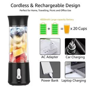 เครื่องปั่นสมูทตี้แบบพกพา 6 ใบมีด รุ่นใหม่ ชาร์จไฟผ่าน USB กำลังไฟ 150 วัตต์ สำหรับใช้ในบ้าน พร้อมฟังก์ชั่นสกัดน้ำผลไม้ - Product Image 3