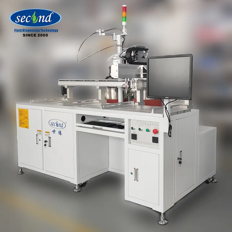 Two components glue automatic metering degassing mixing and potting machine
