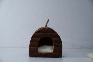 เตียงแมวและบ้านไม้ทรงกลมพกพาสะดวกเป็นมิตรกับสิ่งแวดล้อมสำหรับสุนัขและแมวมีขนยาว - Product Image 3