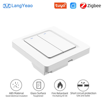 Interruptor de Luz Inteligente Zigbee LangYeao, Estándar EU/UK, 10A 600W, Vidrio Templado, Compatible con Tuya, Alexa y Google Home