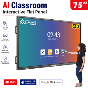 KINGONE al por Mayor Pantalla LCD de 65, 75, 86, 100 Pulgadas con WIFI, Monitor Táctil de Pantalla <span class=keywords><strong>Digital</strong></span> para PC, <span class=keywords><strong>Pizarra</strong></span> <span class=keywords><strong>Interactiva</strong></span> para Escuela - Product Image 1